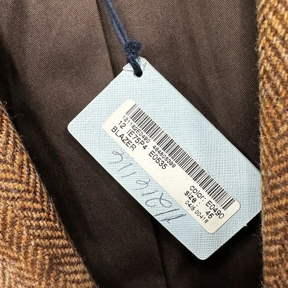 Malo Mens Virgin Fleece Wool One Button Blazer Sport Coat Herringbone 36‎ Small